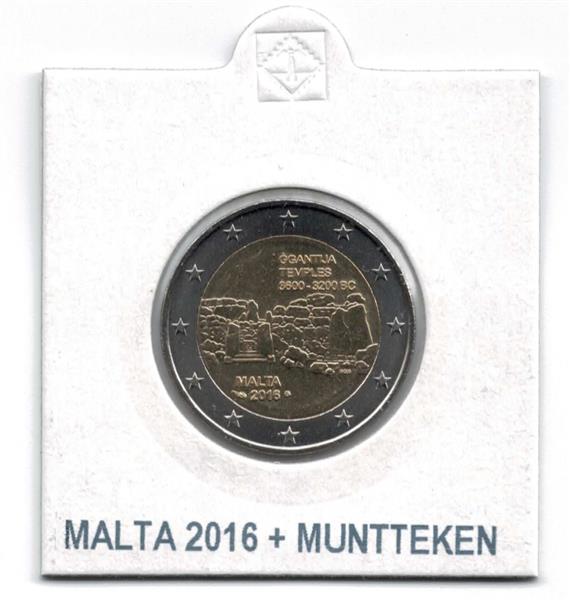 Grote foto malta 2 euro 2016 ggantija tempels muntteken hoorn des overvloeds verzamelen munten overige