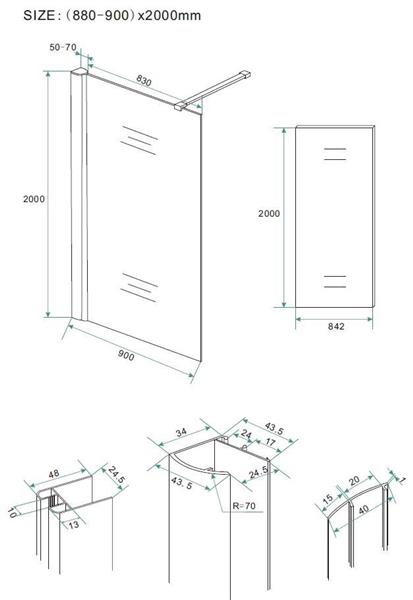 Grote foto inloopdouche 900x2000 10mm nano rookglas doe het zelf en verbouw sanitair