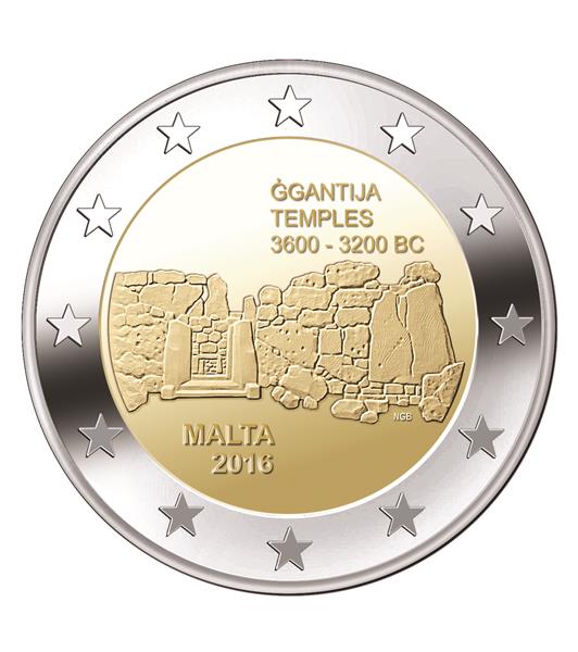 Grote foto malta 2 euro 2016 ggantija tempels verzamelen munten overige