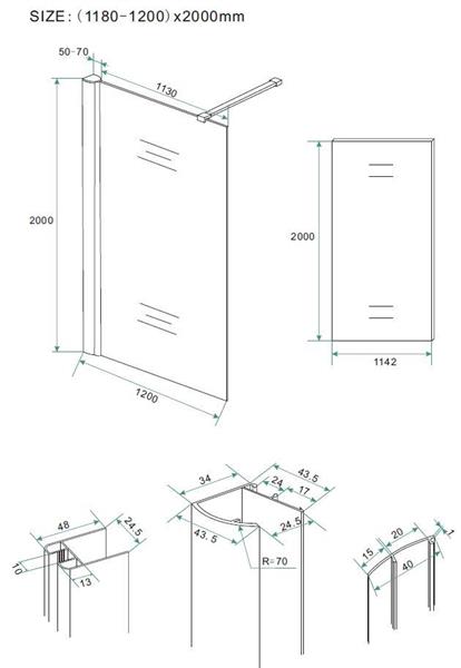 Grote foto inloopdouche 1200x2000 10mm nano rookglas doe het zelf en verbouw sanitair