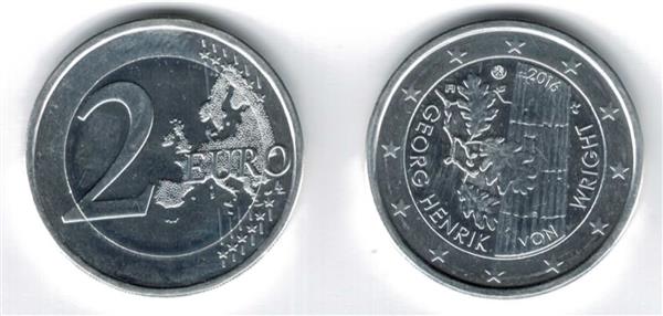 Grote foto finland 2 euro 2016 georg henrik von wright verzilverd verzamelen munten overige