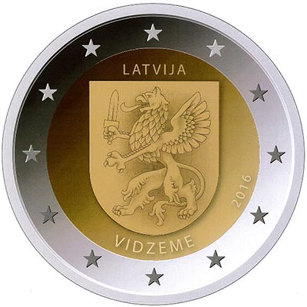 Grote foto letland 2 euro 2016 vidzeme verzamelen munten overige