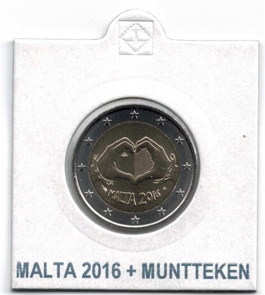 Grote foto malta 2 euro 2016 love met muntteken in munthouder verzamelen munten overige