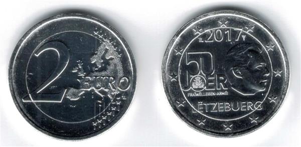 Grote foto luxemburg 2 euro 2017 50 jaar leger verzilverd verzamelen munten overige