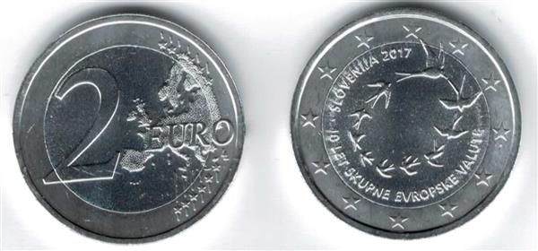 Grote foto slovenie 2 euro 2017 10 jaar euro in slovenie verzilverd verzamelen munten overige