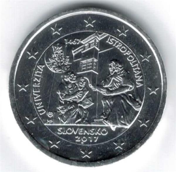 Grote foto slowakije 2 euro 2017 istropolitana verzilverd verzamelen munten overige