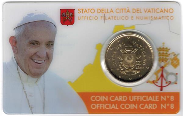 Grote foto vaticaan coincard 50 cent 2017 nummer 8 verzamelen munten overige