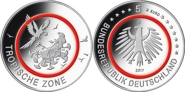 Grote foto duitsland 5 euro 2017 tropische zone verzamelen munten overige