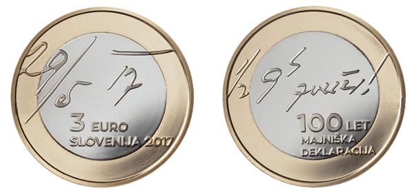 Grote foto sloveni 3 euro 2017 mei verklaring verzamelen munten overige