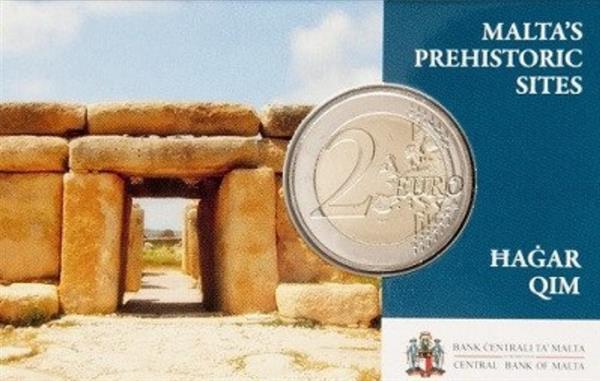 Grote foto malta 2 euro 2017 hagar qim coincard met muntteken verzamelen munten overige