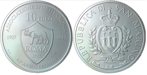 Grote foto san marino 10 euro 2017 as roma verzamelen munten overige