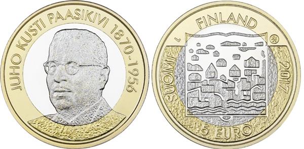 Grote foto finland 5 euro 2017 paasikivi unc verzamelen munten overige