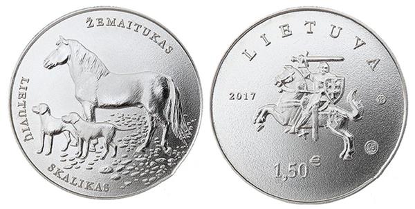 Grote foto litouwen 1 5 euro 2017 hond en paard verzamelen munten overige