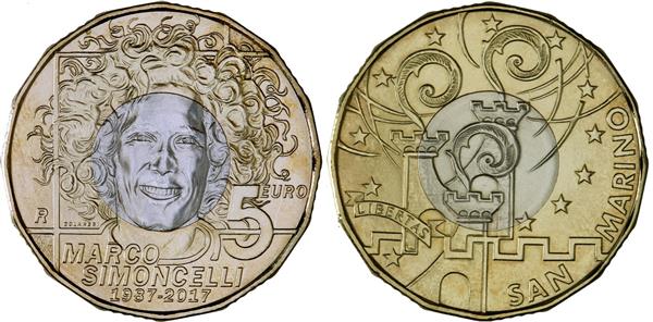 Grote foto san marino 5 euro 2017 marco simoncelli verzamelen munten overige