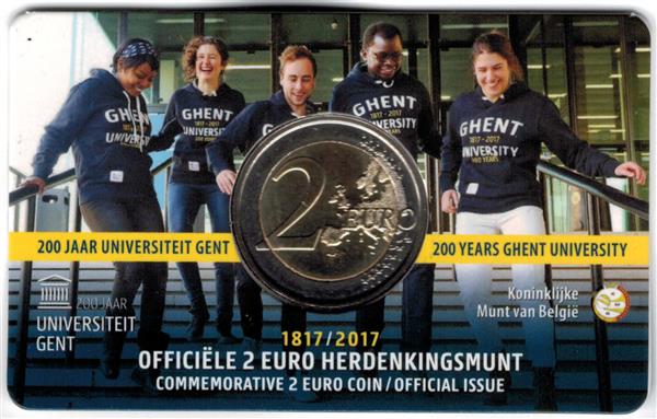 Grote foto belgi 2 euro 2017 coincard gent frans verzamelen munten overige