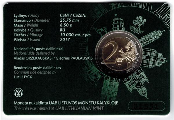 Grote foto litouwen 2 euro 2017 coincard vilnius verzamelen munten overige