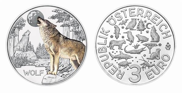 Grote foto oostenrijk 3 euro 2017 wolf verzamelen munten overige