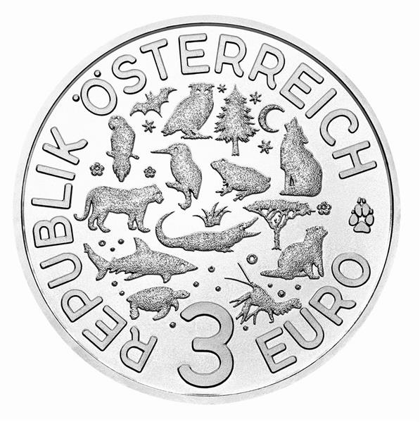 Grote foto oostenrijk 3 euro 2017 wolf verzamelen munten overige