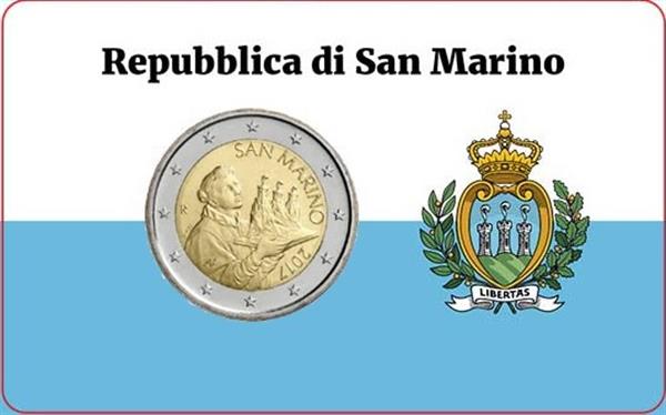 Grote foto san marino 2 euro 2017 coincard verzamelen munten overige
