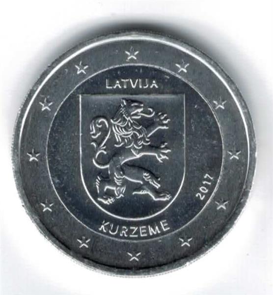 Grote foto letland 2 euro 2017 kurzeme verzilverd verzamelen munten overige