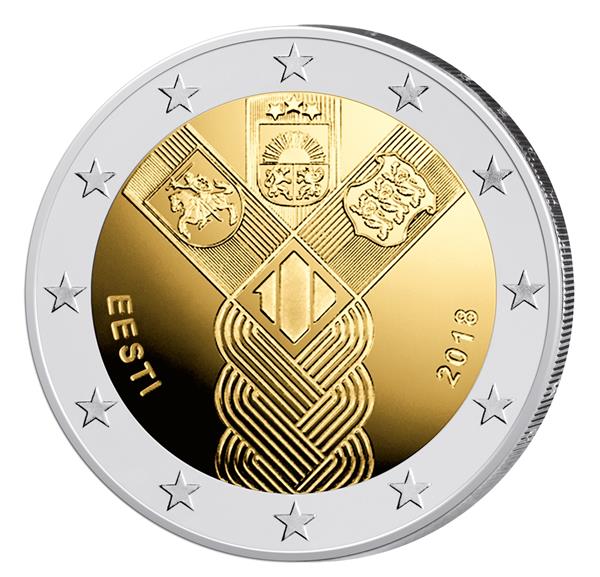 Grote foto estland 2 euro 2018 coincard baltische onafhankelijkheid verzamelen munten overige