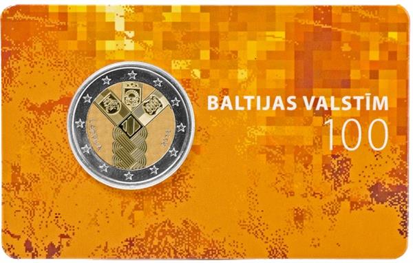 Grote foto letland 2 euro 2018 coincard baltische onafhankelijkheid verzamelen munten overige