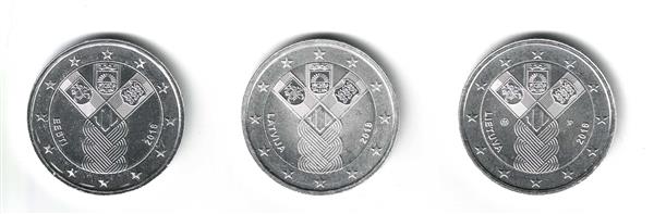 Grote foto estland letland litouwen 2 euro 2018 baltische onafhankelijkheid verzilverd verzamelen munten overige