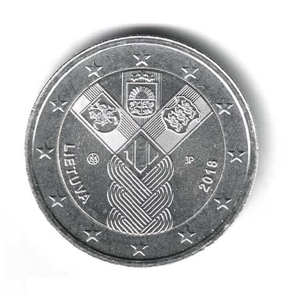 Grote foto litouwen 2 euro 2018 baltische onafhankelijkheid verzilverd verzamelen munten overige