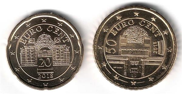 Grote foto oostenrijk 20 en 50 cent 2018 verzamelen munten overige