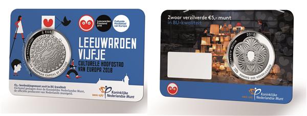 Grote foto nederland 5 euro 2018 leeuwarden coincard bu verzamelen munten overige
