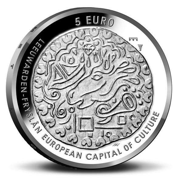 Grote foto nederland 5 euro 2018 leeuwarden zilver proof verzamelen munten overige