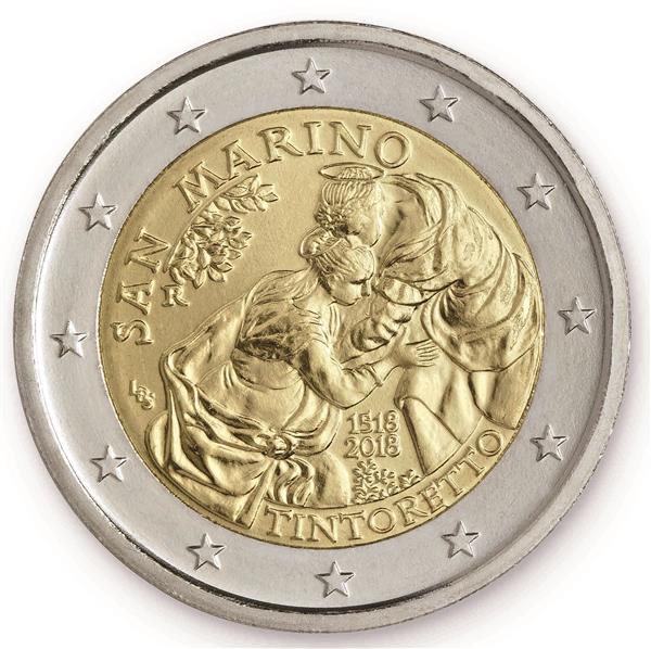 Grote foto san marino 2 euro 2018 tintoretto verzamelen munten overige