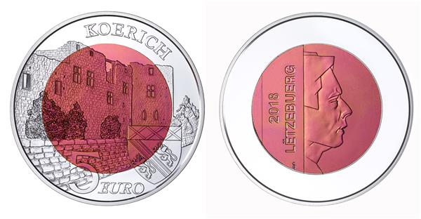 Grote foto luxemburg 5 euro 2018 kasteel van koerich verzamelen munten overige