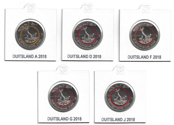Grote foto duitsland 5 euro 2018 subtropische zone set van 5 verzamelen munten overige