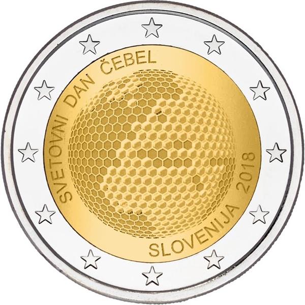 Grote foto sloveni 2 euro 2018 wereldbijendag verzamelen munten overige