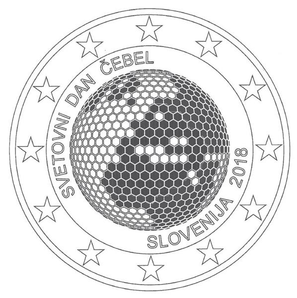 Grote foto sloveni 2 euro 2018 wereldbijendag verzamelen munten overige