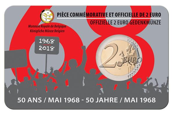 Grote foto belgi 2 euro 2018 studentenopstand 1968 coincard nederlands verzamelen munten overige
