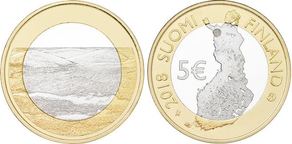Grote foto finland 5 euro 2018 pallastunturi proof verzamelen munten overige