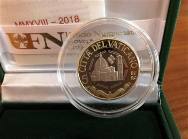 Grote foto vaticaan 5 euro 2018 kathedraal florence verzamelen munten overige