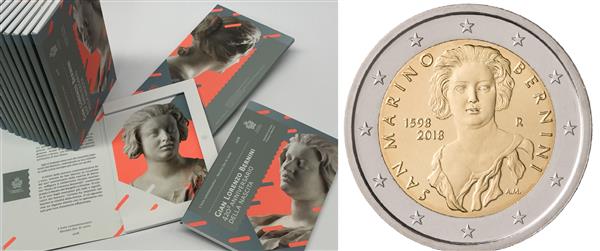 Grote foto san marino 2 euro 2018 bernini verzamelen munten overige
