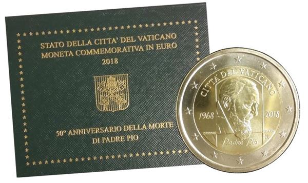 Grote foto vaticaan 2 euro 2018 padre pio verzamelen munten overige