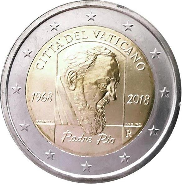Grote foto vaticaan 2 euro 2018 padre pio verzamelen munten overige