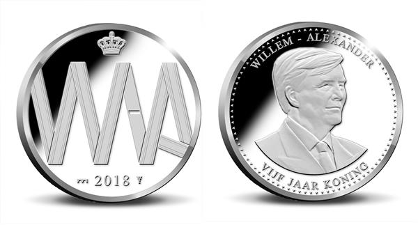 Grote foto nederland bu 2018 themaset willem alexander 5 jaar koning verzamelen munten overige
