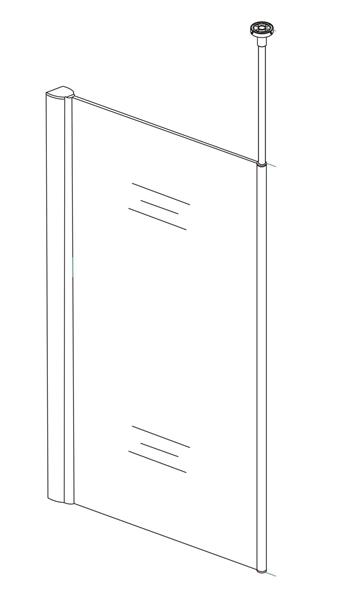 Grote foto set verticale stabilisatiestang plafondbevestiging chroom doe het zelf en verbouw sanitair