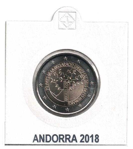 Grote foto andorra 2 euro 2018 mensen rechten in munthouder verzamelen munten overige