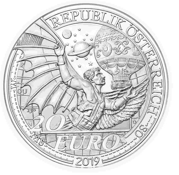 Grote foto oostenrijk 20 euro 2019 droom van het vliegen verzamelen munten overige