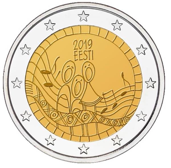 Grote foto estland 2 euro 2019 estisch zangfeest verzamelen munten overige