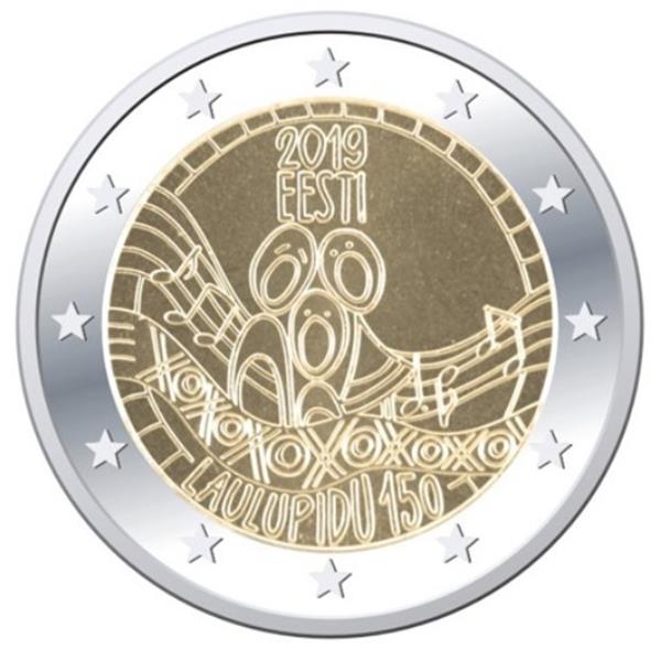 Grote foto estland 2 euro 2019 estisch zangfeest verzamelen munten overige