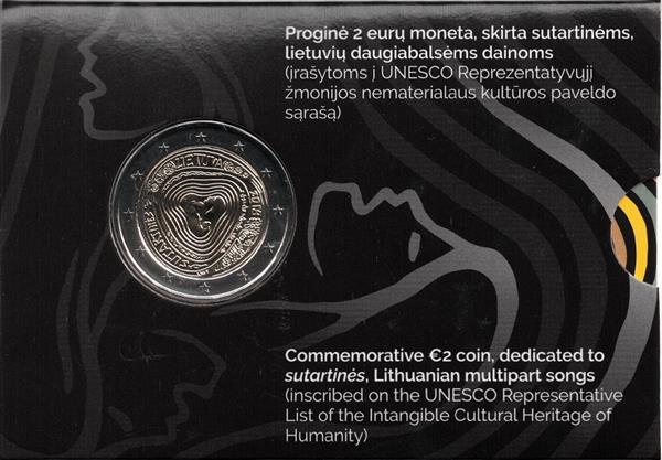 Grote foto litouwen 2 euro 2019 coincard sutartines verzamelen munten overige