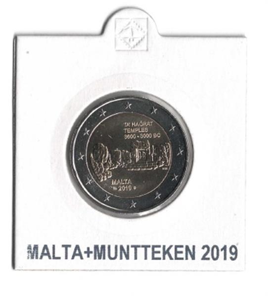 Grote foto malta 2 euro 2019 ta hagrat tempels muntteken in munthoud. verzamelen munten overige